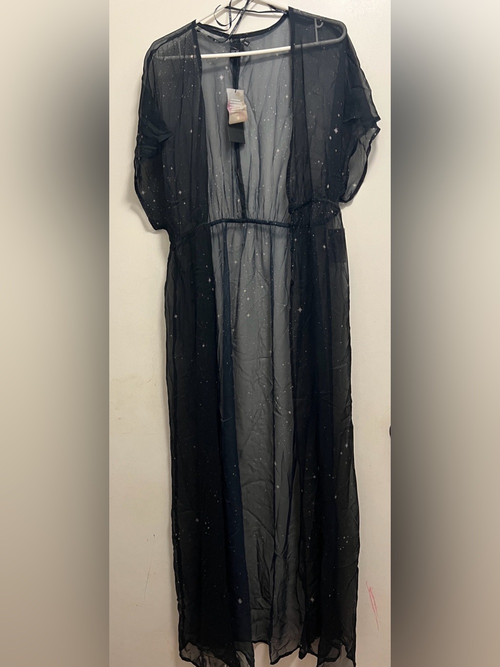 Volcom Black Sheer Sparkle Galaxy Maxi Coverup